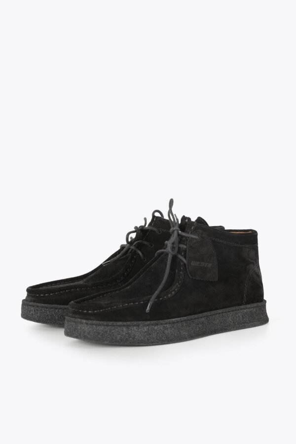 Black moccasins.