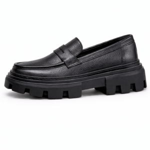 Black Lug-Sole Loafers