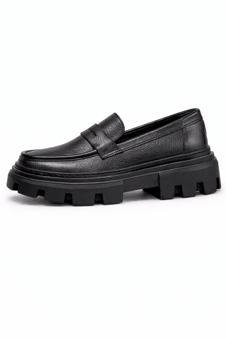 Black Lug-Sole Loafers