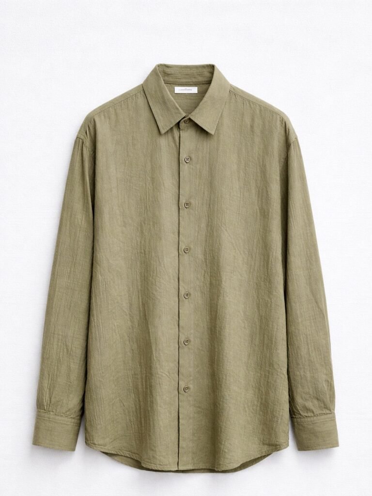 Olive Textured Shirt – Modern Classic Fit